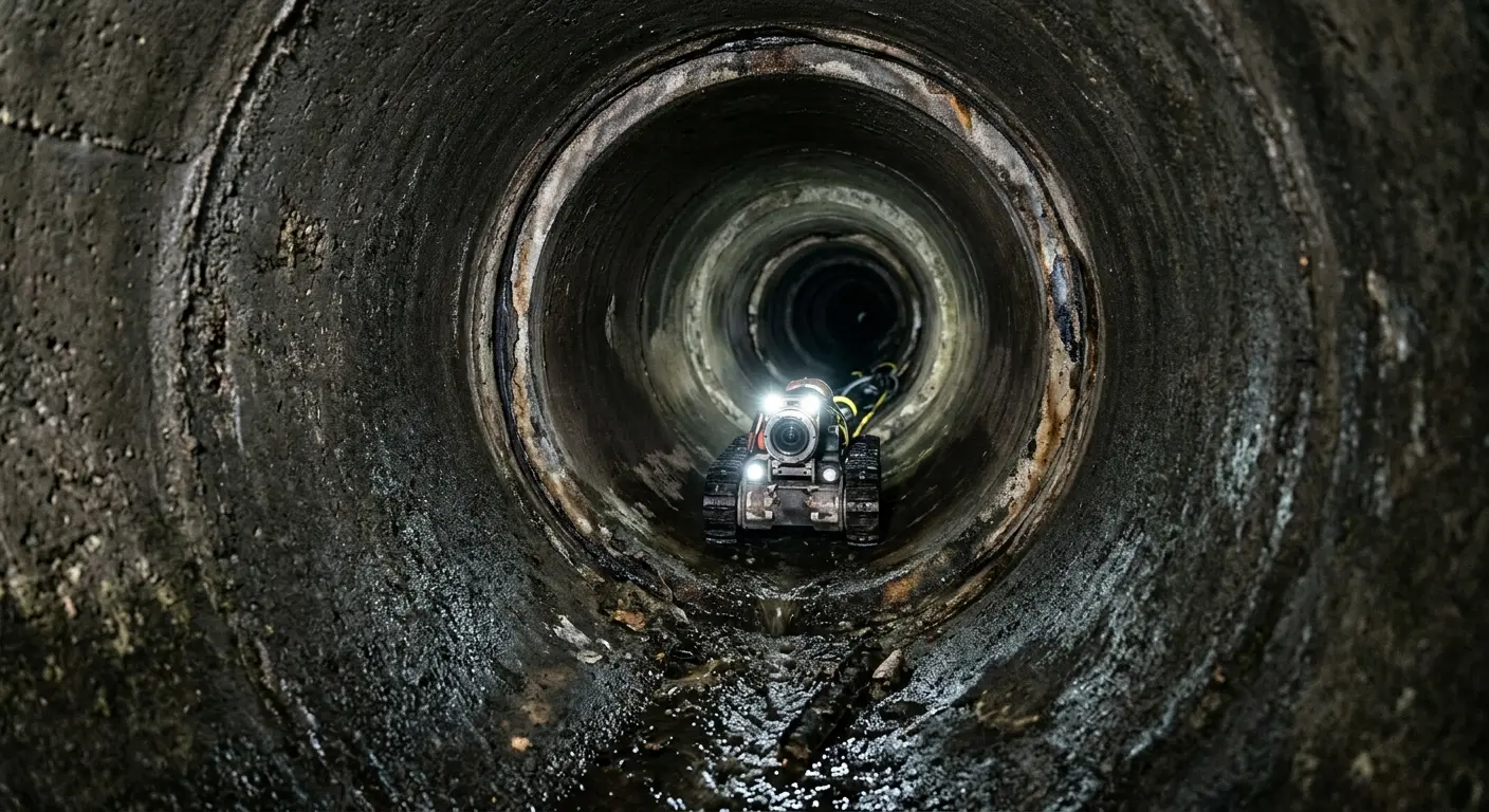 Robotic sewer camera inspecting pipe interior for Drain Snake Service in Chisago City